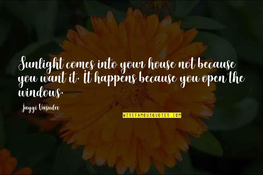 Open Windows Quotes By Jaggi Vasudev: Sunlight comes into your house not because you