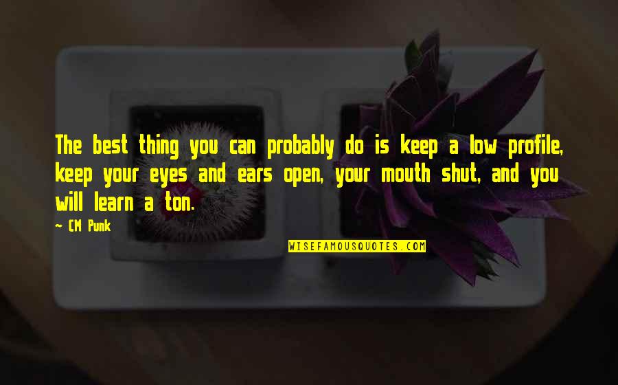 Open Your Eyes Quotes By CM Punk: The best thing you can probably do is