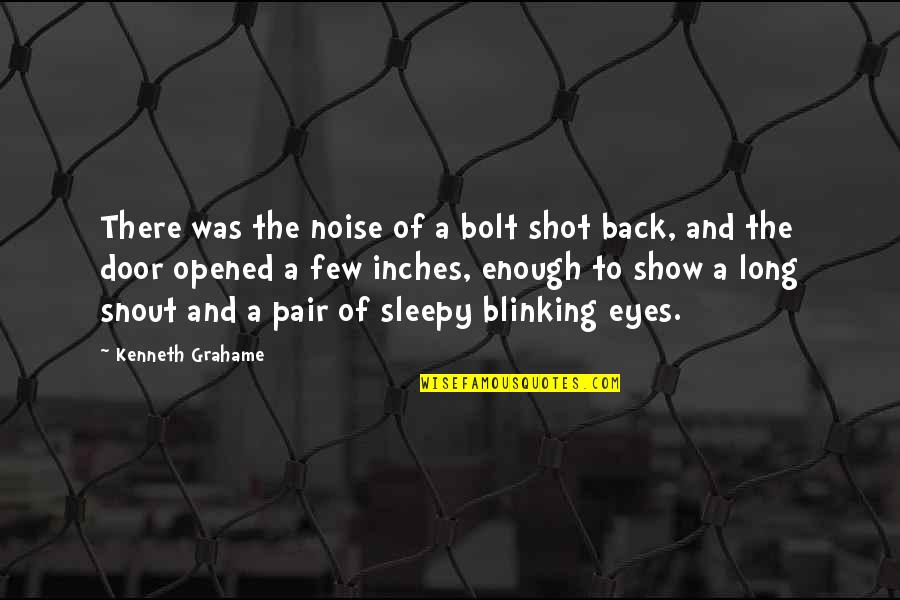 Opened Eyes Quotes By Kenneth Grahame: There was the noise of a bolt shot Opened Eyes Quotes By Kenneth Grahame: There was the noise of a bolt shot