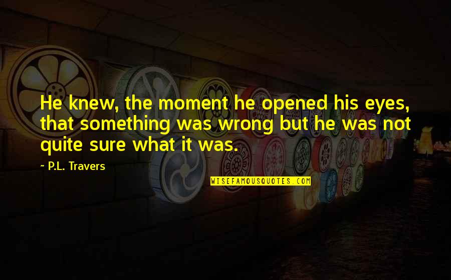 Opened Eyes Quotes By P.L. Travers: He knew, the moment he opened his eyes,