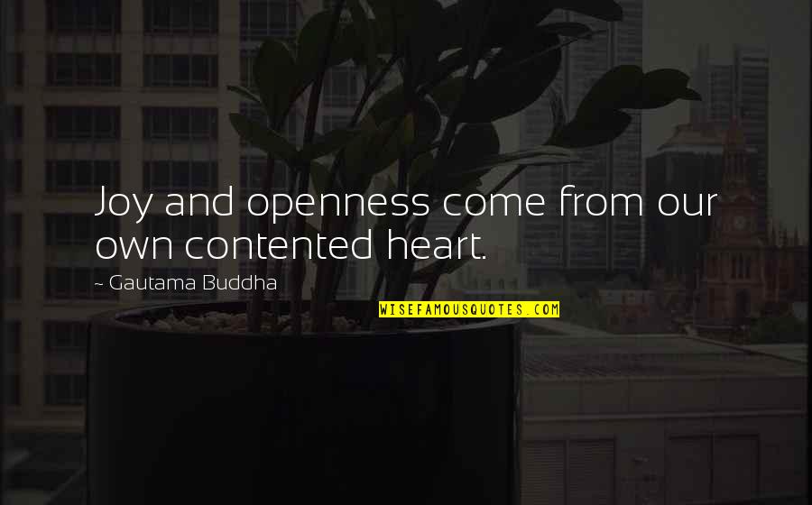 Openness Quotes By Gautama Buddha: Joy and openness come from our own contented