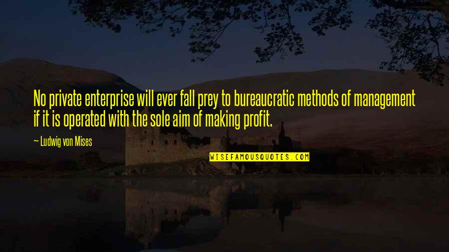 Operated Quotes By Ludwig Von Mises: No private enterprise will ever fall prey to Operated Quotes By Ludwig Von Mises: No private enterprise will ever fall prey to