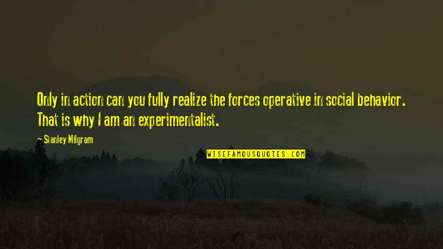 Operative's Quotes By Stanley Milgram: Only in action can you fully realize the