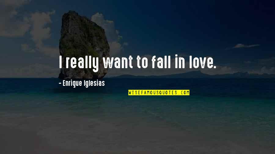 Opeth Quotes By Enrique Iglesias: I really want to fall in love.