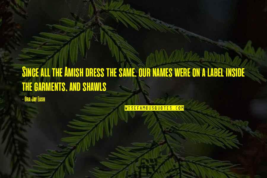 Opleverd Quotes By Ora Jay Eash: Since all the Amish dress the same, our Opleverd Quotes By Ora Jay Eash: Since all the Amish dress the same, our