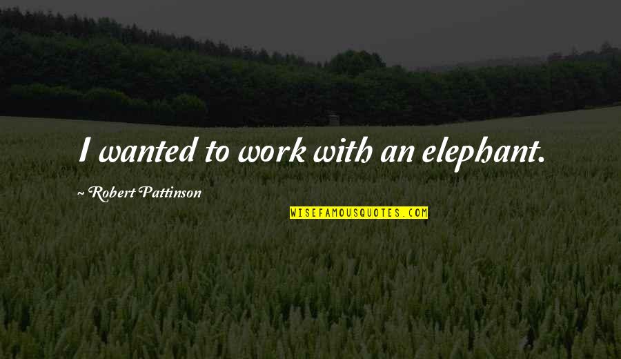 Oportuna Significado Quotes By Robert Pattinson: I wanted to work with an elephant.