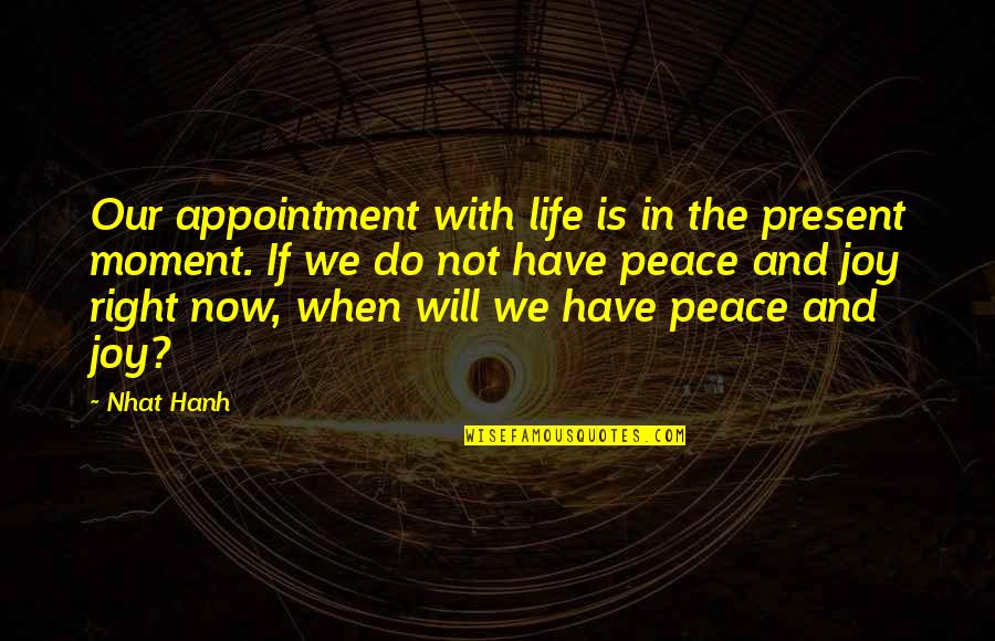 Opowiadanie Przykladowe Quotes By Nhat Hanh: Our appointment with life is in the present