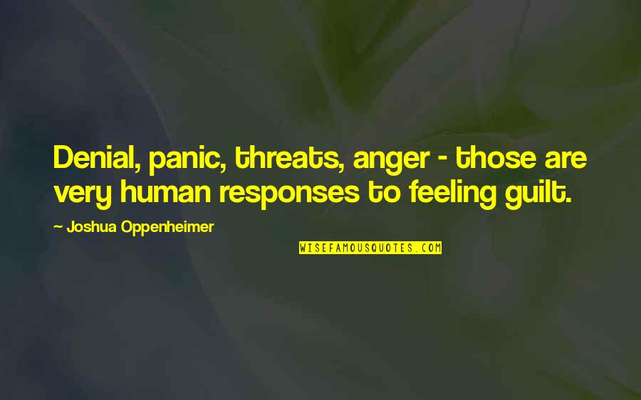 Oppenheimer's Quotes By Joshua Oppenheimer: Denial, panic, threats, anger - those are very