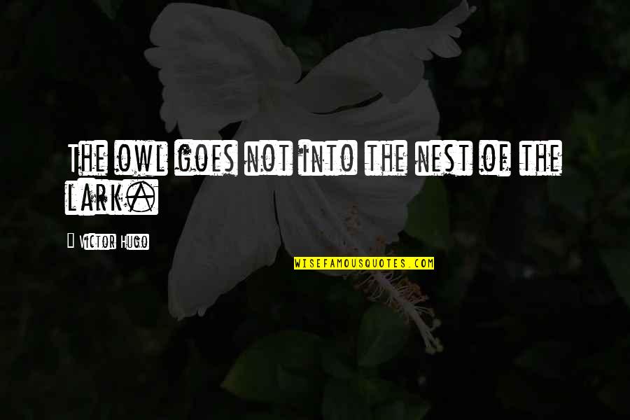 Opportunist Love Quotes By Victor Hugo: The owl goes not into the nest of