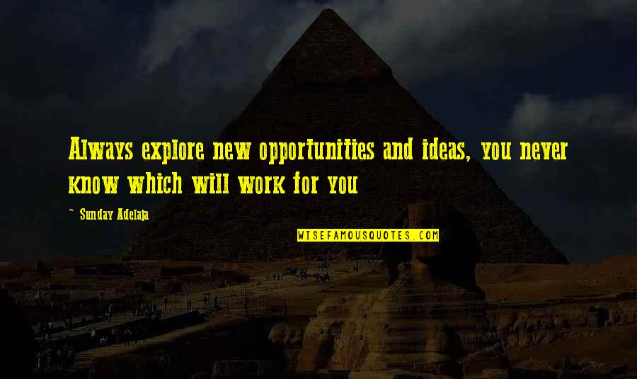 Opportunities And Time Quotes By Sunday Adelaja: Always explore new opportunities and ideas, you never