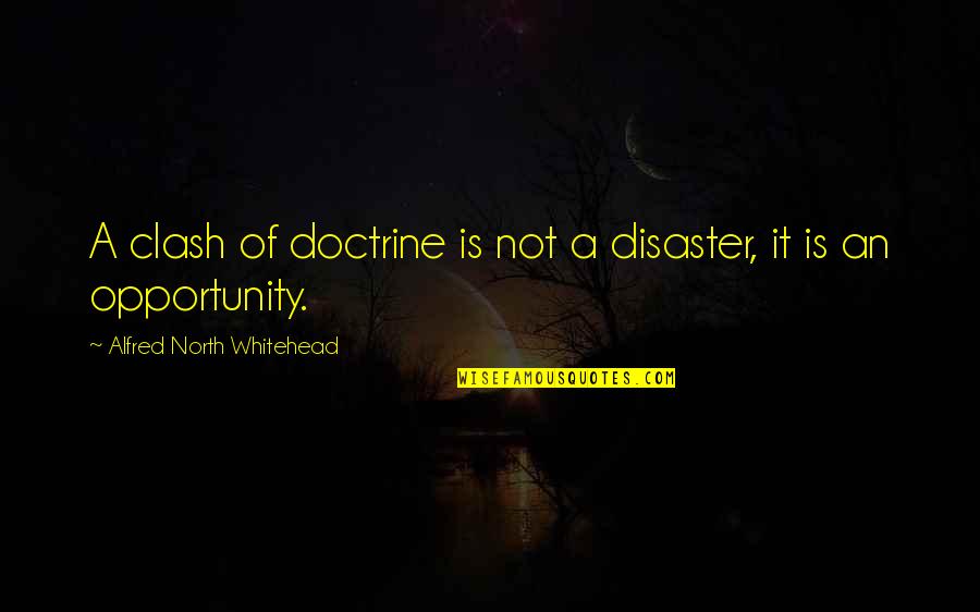 Opportunity And Education Quotes By Alfred North Whitehead: A clash of doctrine is not a disaster,