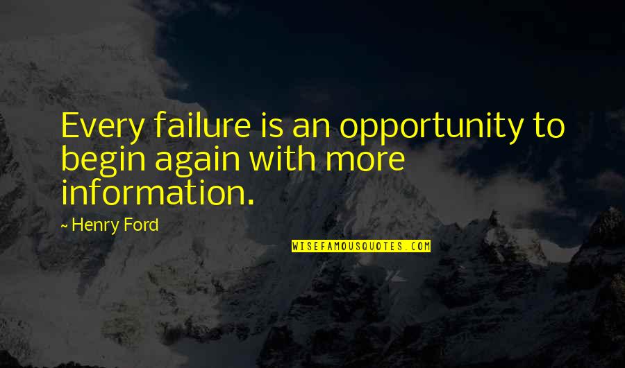 Opportunity And Failure Quotes By Henry Ford: Every failure is an opportunity to begin again