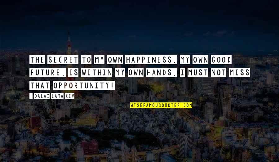 Opportunity And Happiness Quotes By Dalai Lama XIV: The secret to my own happiness, my own