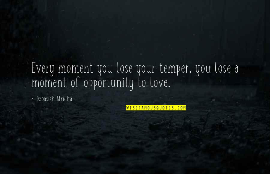 Opportunity And Happiness Quotes By Debasish Mridha: Every moment you lose your temper, you lose