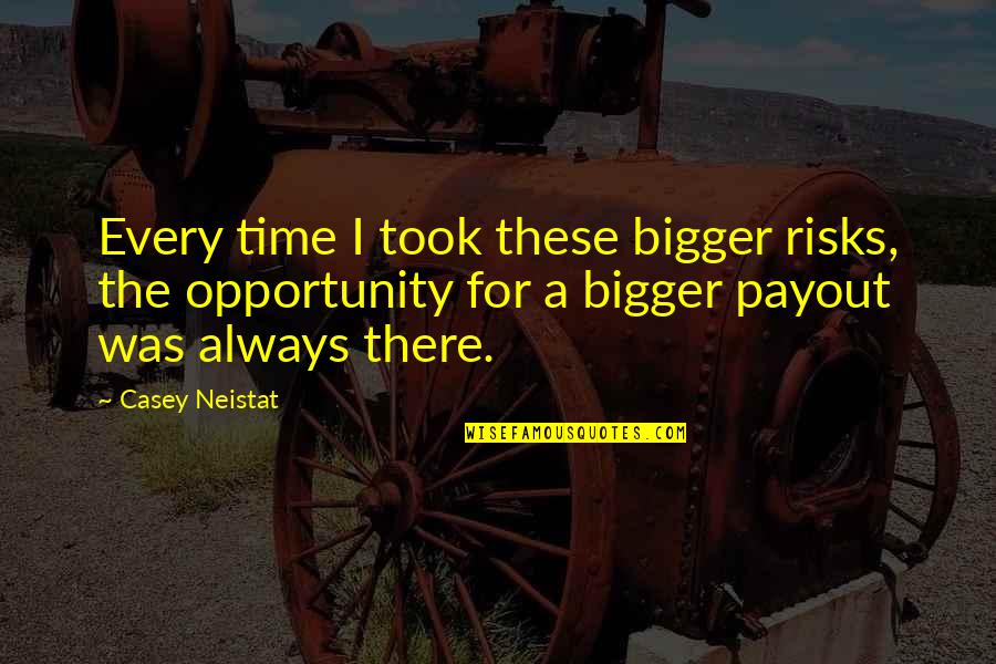Opportunity And Risk Quotes By Casey Neistat: Every time I took these bigger risks, the