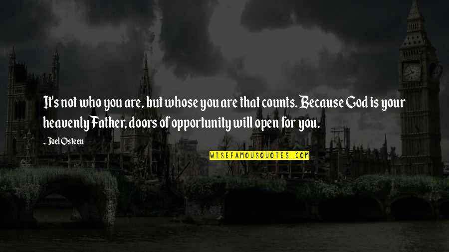 Opportunity Doors Quotes By Joel Osteen: It's not who you are, but whose you