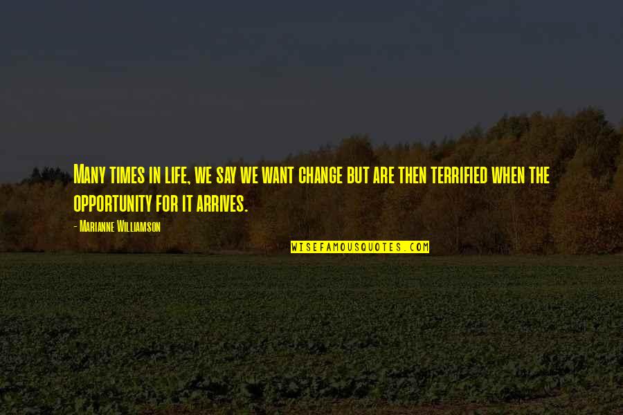 Opportunity In Life Quotes By Marianne Williamson: Many times in life, we say we want