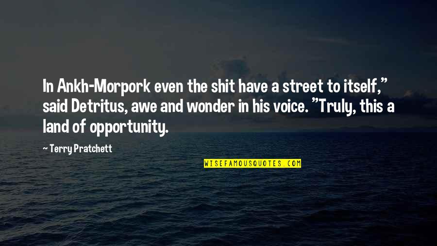Opportunity In Life Quotes By Terry Pratchett: In Ankh-Morpork even the shit have a street