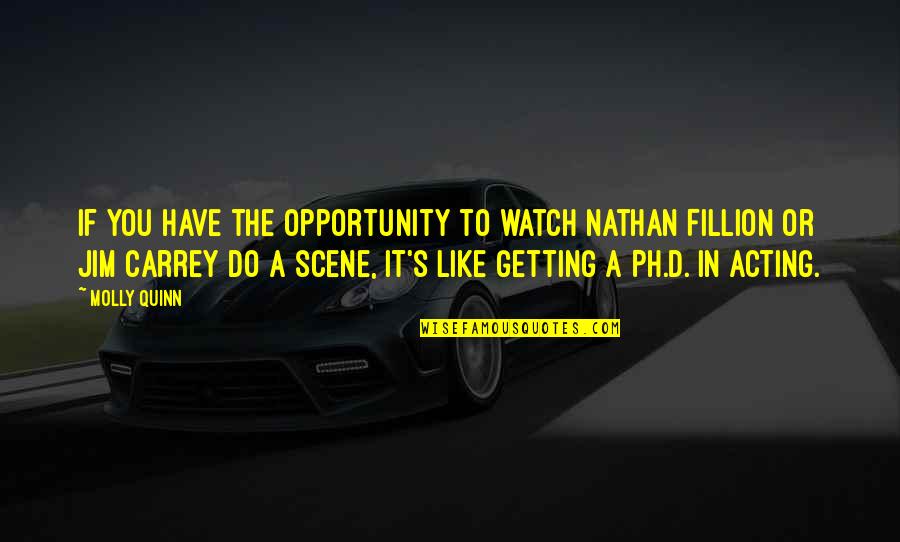 Opportunity Quotes By Molly Quinn: If you have the opportunity to watch Nathan