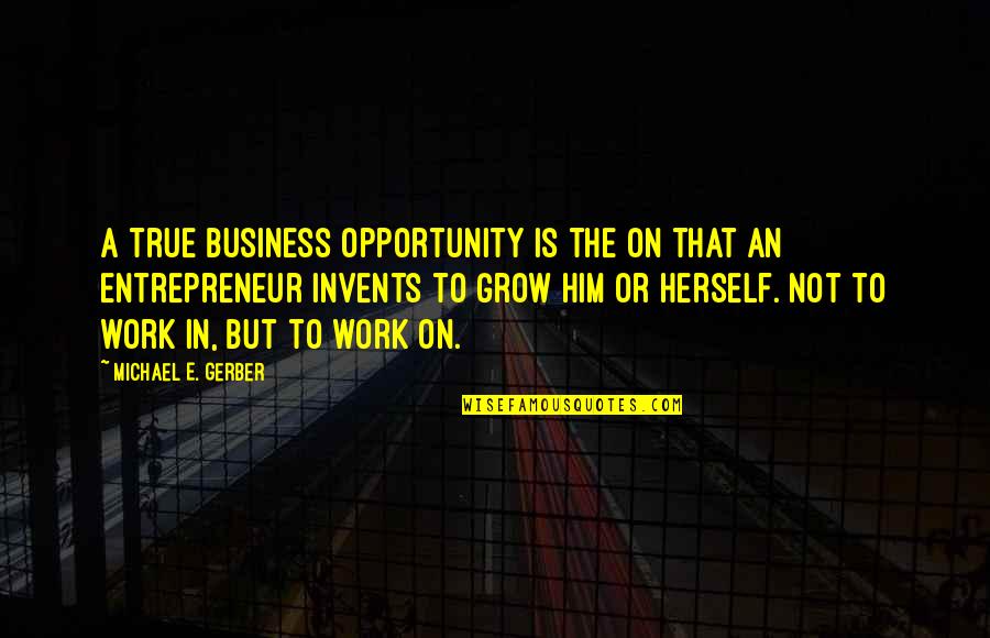 Opportunity To Grow Quotes By Michael E. Gerber: A true business opportunity is the on that