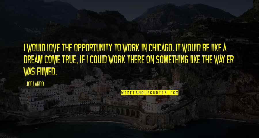 Opportunity To Work Quotes By Joe Lando: I would love the opportunity to work in Opportunity To Work Quotes By Joe Lando: I would love the opportunity to work in