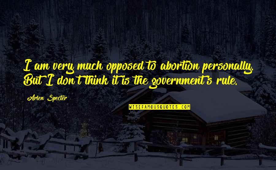 Opposed Quotes By Arlen Specter: I am very much opposed to abortion personally.