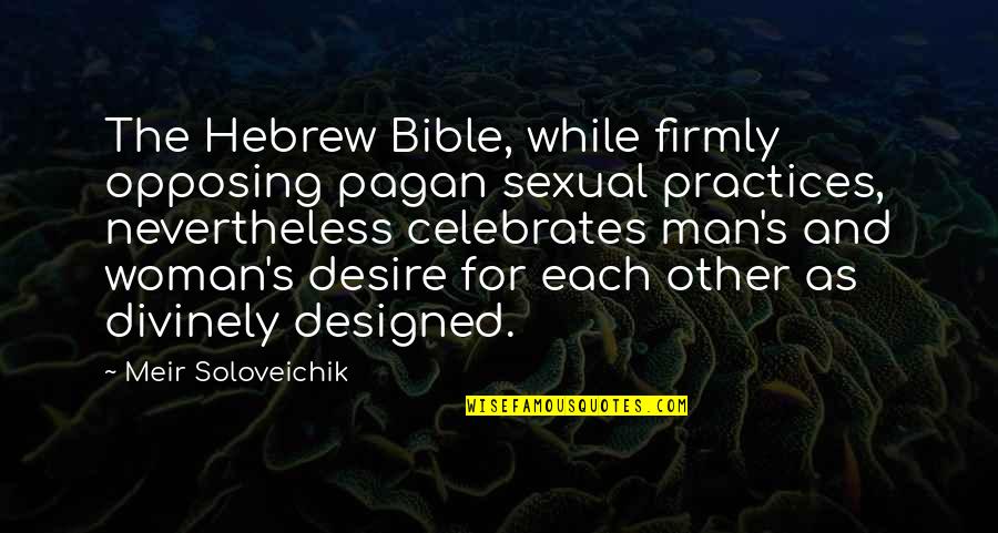 Opposing Quotes By Meir Soloveichik: The Hebrew Bible, while firmly opposing pagan sexual