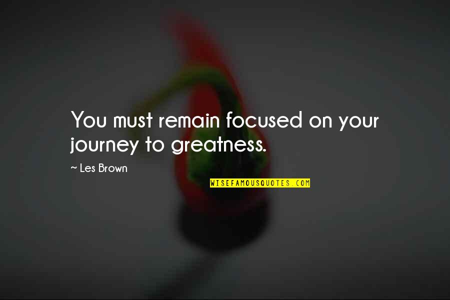 Opposing Viewpoints Quotes By Les Brown: You must remain focused on your journey to