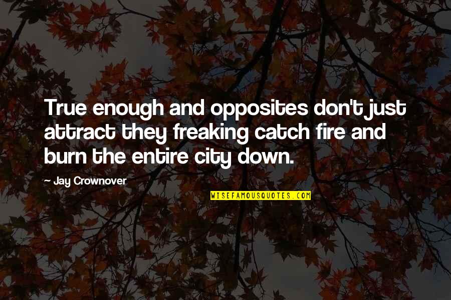 Opposites Attract But Quotes By Jay Crownover: True enough and opposites don't just attract they