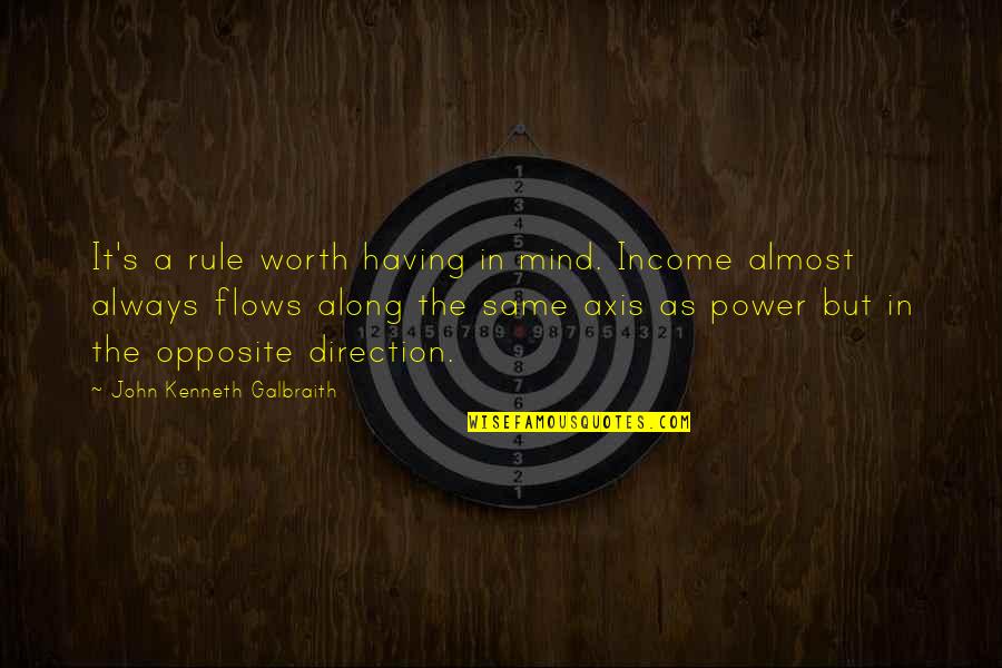 Opposites Quotes By John Kenneth Galbraith: It's a rule worth having in mind. Income