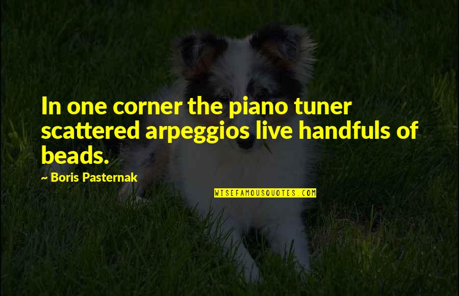 Oppression And Revolution Quotes By Boris Pasternak: In one corner the piano tuner scattered arpeggios