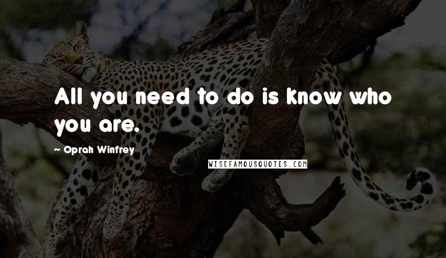 Oprah Winfrey quotes: All you need to do is know who you are.