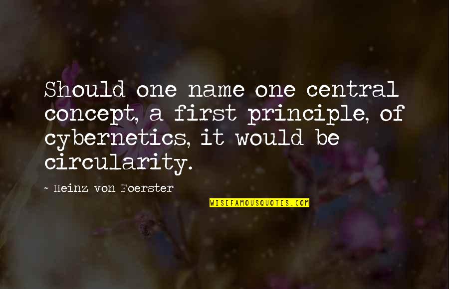 Optavit Quotes By Heinz Von Foerster: Should one name one central concept, a first