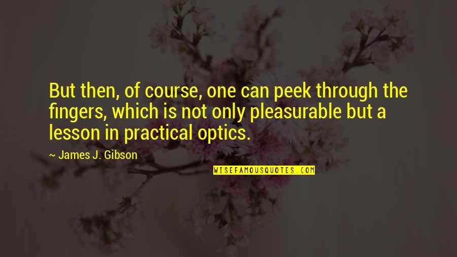 Optics Quotes By James J. Gibson: But then, of course, one can peek through