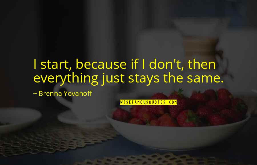 Optimisation Tv Quotes By Brenna Yovanoff: I start, because if I don't, then everything