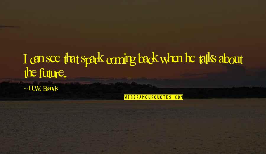 Optimism And Leadership Quotes By H.W. Brands: I can see that spark coming back when