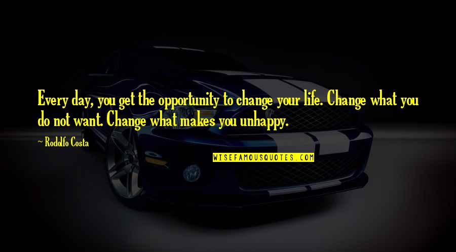 Optimism Life Quotes By Rodolfo Costa: Every day, you get the opportunity to change Optimism Life Quotes By Rodolfo Costa: Every day, you get the opportunity to change