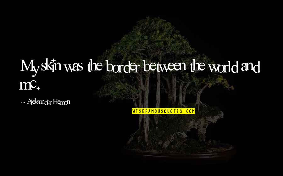 Optimistas Y Quotes By Aleksandar Hemon: My skin was the border between the world