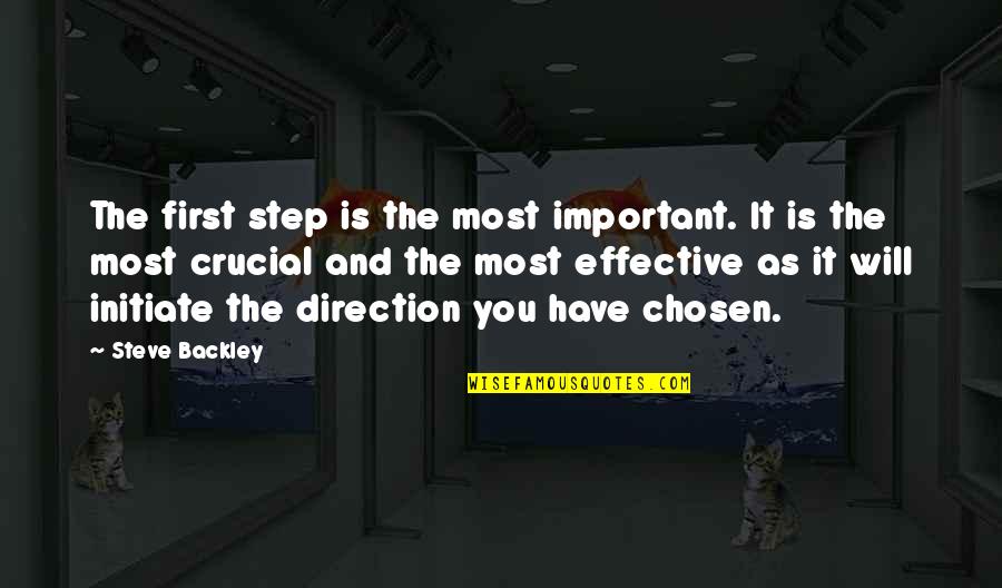 Optreden Bart Quotes By Steve Backley: The first step is the most important. It