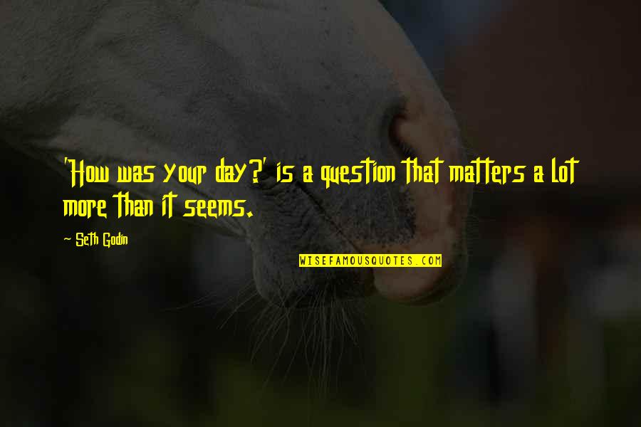 Optrex 3231867 Quotes By Seth Godin: 'How was your day?' is a question that