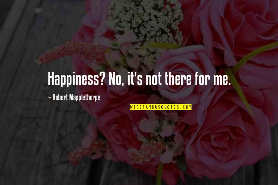 Optrex Quotes By Robert Mapplethorpe: Happiness? No, it's not there for me.