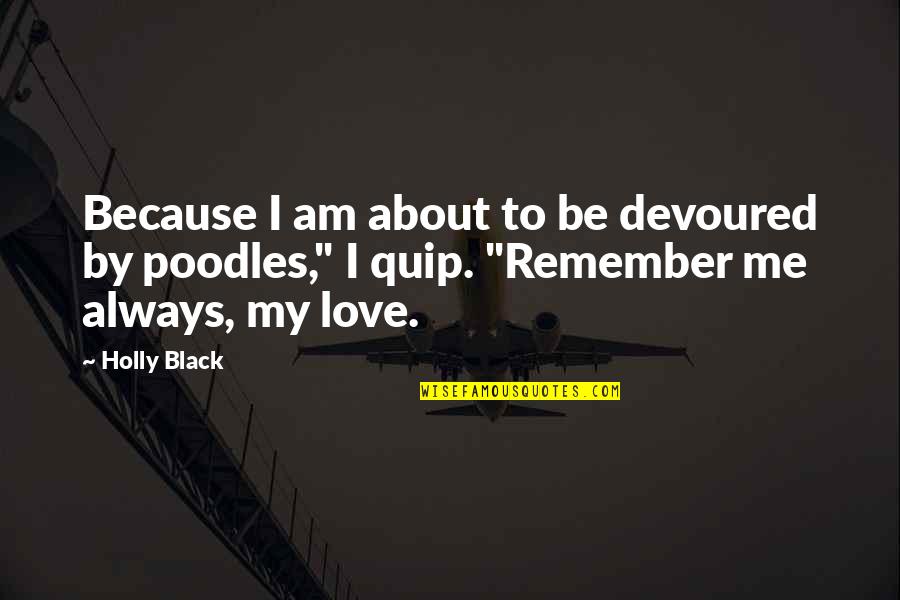 Opulento Vanity Quotes By Holly Black: Because I am about to be devoured by