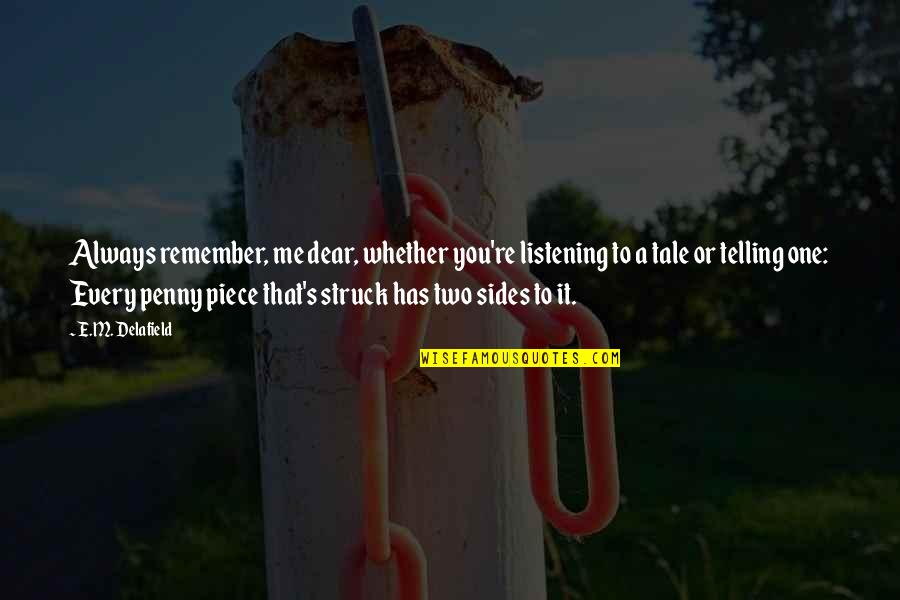 Or Telling Quotes By E.M. Delafield: Always remember, me dear, whether you're listening to Or Telling Quotes By E.M. Delafield: Always remember, me dear, whether you're listening to