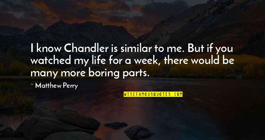 Orador In English Quotes By Matthew Perry: I know Chandler is similar to me. But