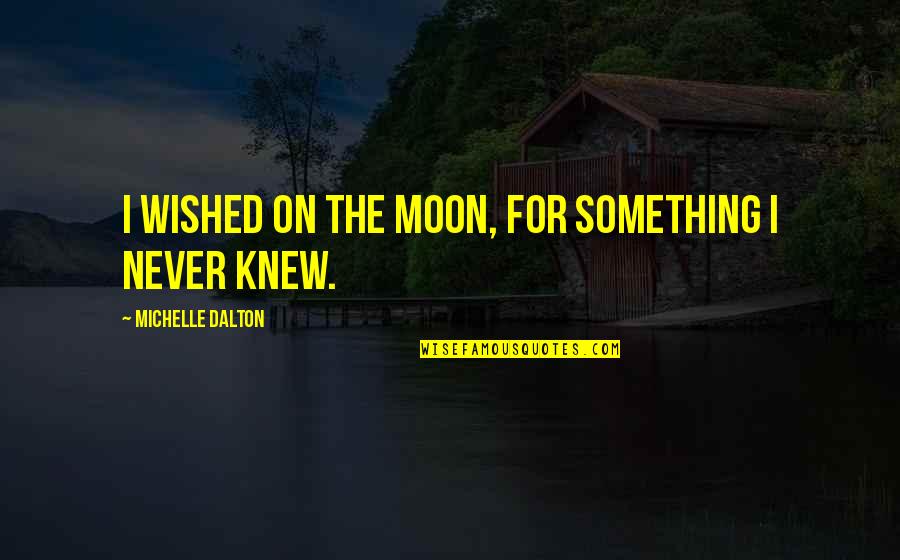 Oramos Y Quotes By Michelle Dalton: I wished on the moon, for something I