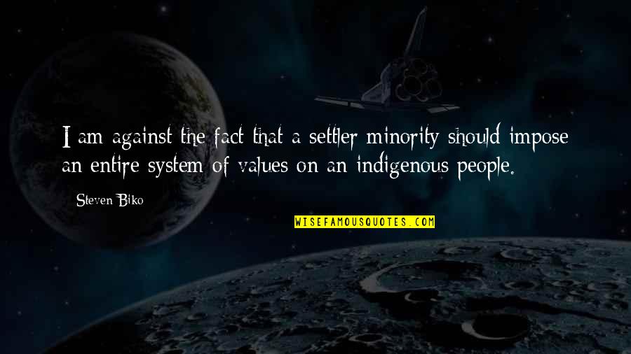 Orang Orang Di Sawah Padi Quotes By Steven Biko: I am against the fact that a settler Orang Orang Di Sawah Padi Quotes By Steven Biko: I am against the fact that a settler