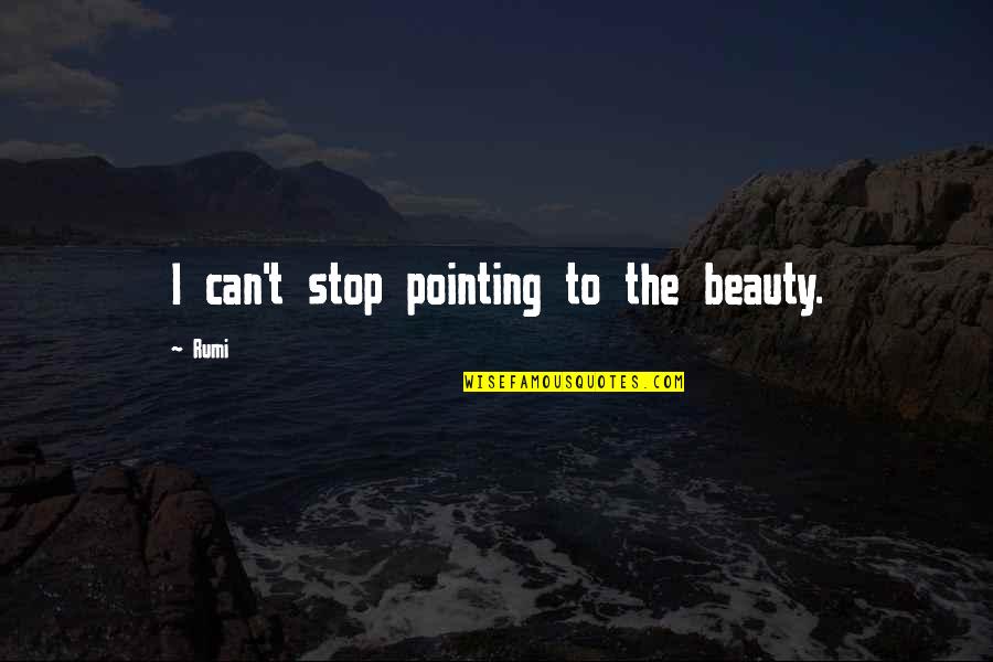 Orang Tuamu Quotes By Rumi: I can't stop pointing to the beauty.