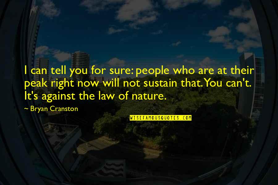 Orange Sunsets Quotes By Bryan Cranston: I can tell you for sure: people who