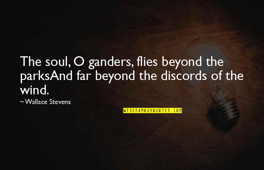 Oras Ay Mahalaga Quotes By Wallace Stevens: The soul, O ganders, flies beyond the parksAnd