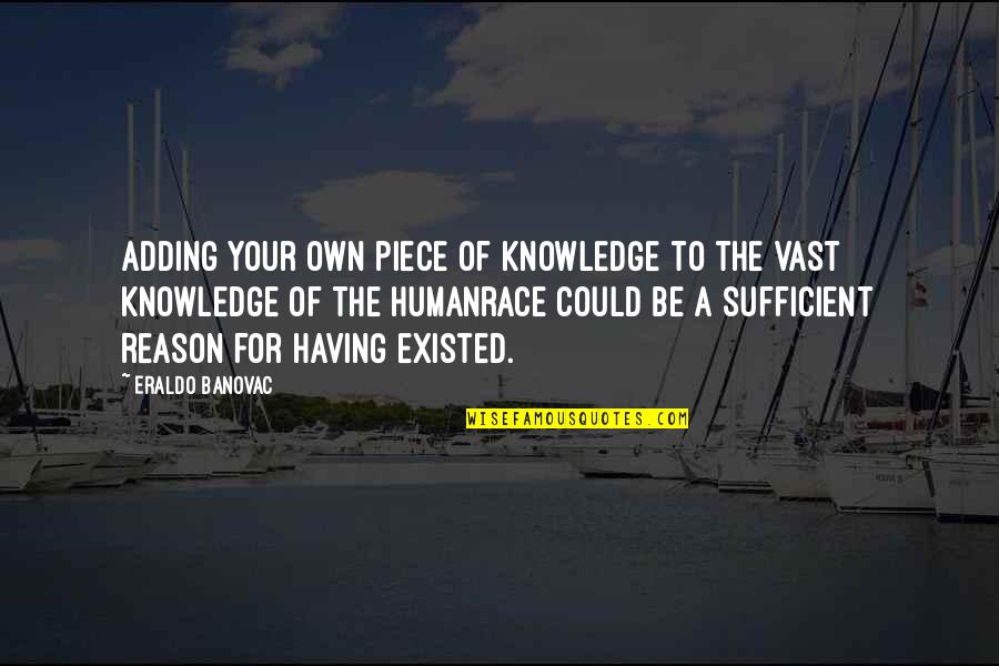 Orbs Quotes By Eraldo Banovac: Adding your own piece of knowledge to the